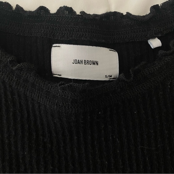 JOAH BROWN CROPPED SCALLOP CREW NECK - Picture 4 of 7